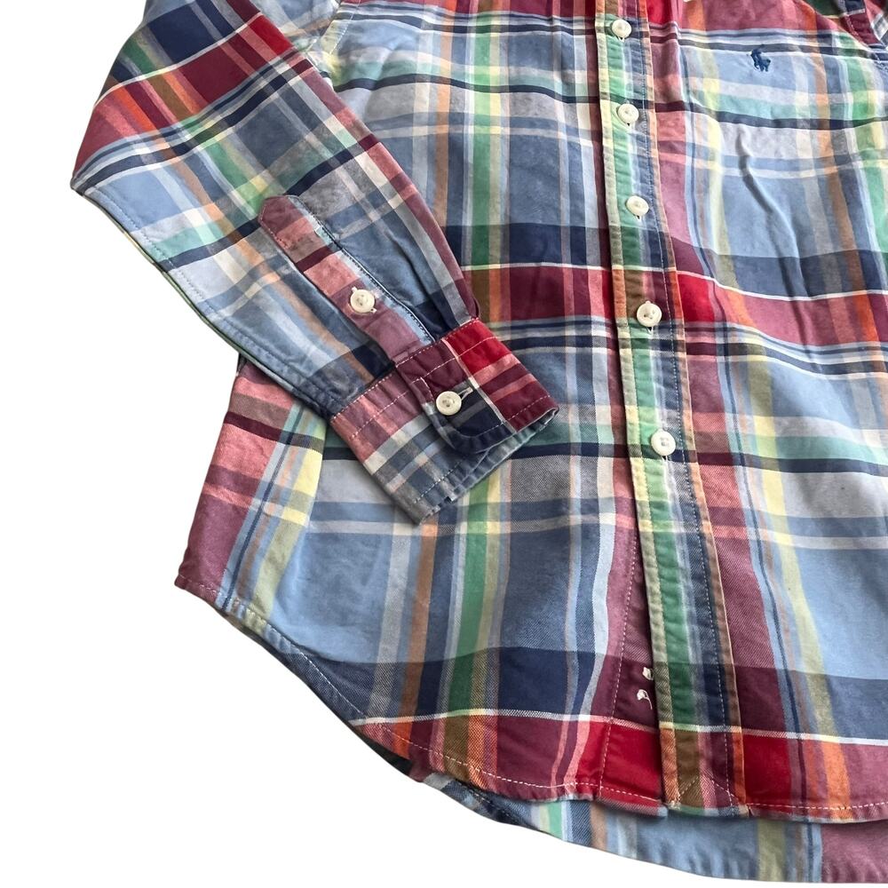 Ralph Lauren Boys Plaid Button-Down Cotton Shirt Size 8 Classic Preppy - Picture 3 of 7
